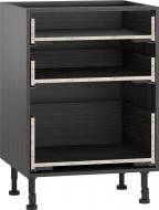 Тумба нижняя Грейд Оптимум с тремя ящиками частичного выдвижения Q-25 600x870x522 мм дуб карбон