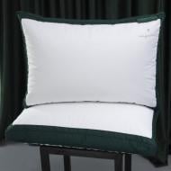 Подушка Imperial Satin Luxe пуховая трехкамерная мягкая MirSon 60x60 см белый с зеленым