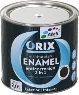 Емаль Atoll ORIX COLOR 3 в 1 RAL 9011 чорний глянець 2 л