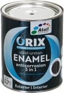 Эмаль Atoll ORIX COLOR 3 в 1 RAL 9011 черный глянец 0,7 л