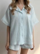 Комплект женский MISO рубашка и шорты р. L бело-голубой (15232)