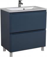 Тумба напольная Aqua Rodos Акцент синий мат с умывальником Альфа 80