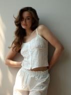 Майка женская MISO кружочки 15292 р.L молочный