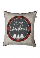 Подушка декоративная Merry Christmas серая 45x45 см Прованс