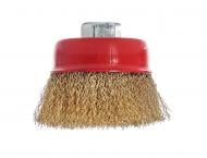 Щетка чашка гофрированная латунированная Vitals 85 мм М14, 0.3 мм 174510 Щетка чашка гофрированная латунированная Vitals 85 мм М14, 0.3 мм 174510