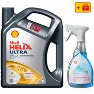 Моторна олива синтетична SHELL Helix Ultra 5W-30, 4 л + Розморожувач скла Shell Window De-Icer 0.5 л (ТОВ-У513118)