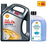 Моторна олива синтетична SHELL Helix Ultra 5W-30, 4 л + Омивач скла Shell Winter Screenwash 1 л (ТОВ-У512751)