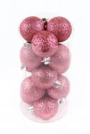 Набор елочных шаров темно-розовых d85 мм 16,5 см 15 шт./уп.