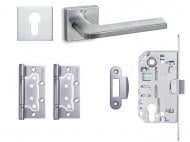 Комплект фурнитуры PZ Convex 1085 PCS-6 85 мм матовый хром с петлями Комплект фурнитуры PZ Convex 1085 PCS-6 85 мм матовый хром с петлями