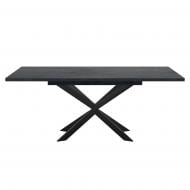 УЦЕНКА! Стол обеденный KS Wood Спайдер 1400(1800)x800x750 мм угольный камень/черный (УЦ №2445)