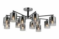 Люстра стельова Sensio Nirva 12x40 Вт E27 хром/чорний/прозорий LS-07274/12S-E2740W