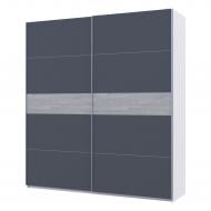 Шкаф-купе G-Caiser Doros ДСП 2200 м 2200x600x2400 мм альба белый/графит/индастриал двери / ДСП