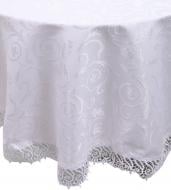 Скатерть с гипюром KDK Ø 160 см белый Karna