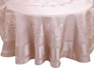 Скатерть жакард пано овальная 160x220 см бежевый Karna