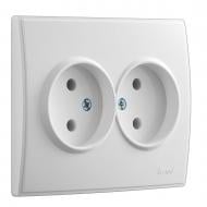 Розетка подвійна без заземлення Lezard Lesya білий 705-0202-128В