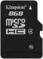 Карта памяти Kingston MicroSDHC 8GB Class 4 (SDC4/8GBSP)