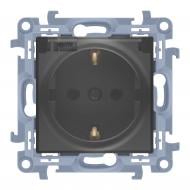 Розетка с заземлением Simon 10 одинарная черный матовый CGSZ1B.01/49A