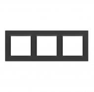 Рамка трехместная Simon 10 универсальная черный матовый CR3/49