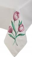 Скатерть «Тюльпаны розовые» 1084-18/00 140x220 см льняной Эдельвика