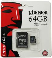 Карта памяти Kingston Class 10 UHS| 64GB microSDXC no adapter (SDCX10/64GBSP)