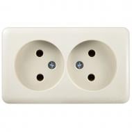 Розетка двойная без заземления Lezard Viola без шторок без крышки кремовый 751-0300-128В