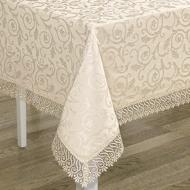 Скатерть KDK с гипюром 140x180 см бежевый Karna