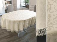 Скатерть KDK с гипюром 160x220 см кремовый Karna