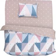 Комплект постельного белья Trend 1,5 бежевый с голубым Ibodo