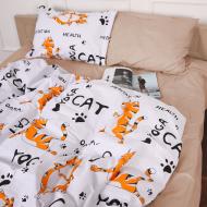 Комплект постельного белья Бязь 17-0621 Yoga Cat Orange 2х143х210 см мультиколор MirSon