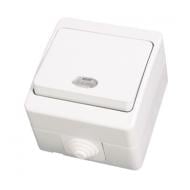 Выключатель одноклавишный Nemliyer с подсветкой белый NE 07 11 102