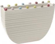 Ваза керамічна Eterna Cheung-Tai 25x6x18,5 см біла