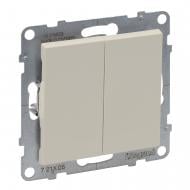 Выключатель двухклавишный Legrand Suno без подсветки слоновая кость 721205