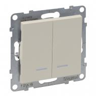 Выключатель двухклавишный Legrand Suno с подсветкой слоновая кость 721215