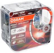 Лампа галогенна OSRAM Night Breaker Laser + 130 % H4 P43t 12 В 60/55 Вт 2 шт 3950 K Лампа галогенна OSRAM Night Breaker Laser + 130 % H4 P43t 12 В 60/55 Вт 2 шт 3950 K