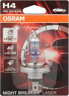 Лампа галогенна OSRAM Night Breaker Laser +130% H4 P43t 12 В 55 Вт 1 шт 3950 K Лампа галогенна OSRAM Night Breaker Laser +130% H4 P43t 12 В 55 Вт 1 шт 3950 K