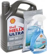 Моторное масло SHELL Helix Ultra ECT C3 + Антилід 0,5 л + серветки для скла 20 шт 5W-30 4 л