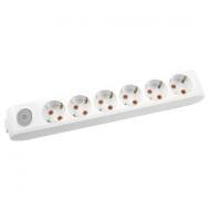 Колодка Viko Multi-Let с заземлением 6 гн. с выключателем белый 90118600 Колодка Viko Multi-Let с заземлением 6 гн. с выключателем белый 90118600