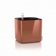 Кашпо пластиковое Lechuza Cube Glossy 16 (13519) квадратный 0,7 л серо-коричневый