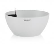 Кашпо пластикове Lechuza Cubeto Stone 30 (13837) круглий 4,5 л кварцовий білий