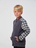 Бомбер для мальчика Smil р.152 серая клетка 116575