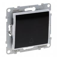 Выключатель кнопочный одноклавишный Legrand Suno без подсветки черный 721410