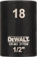 Головка ударна Impact коротка 1/2 х 18 мм DeWalt 1 шт. DT7536