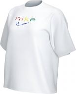 Футболка Nike W NK DRY TEE BOXY RAINBOW DD2848-100 р.M белый