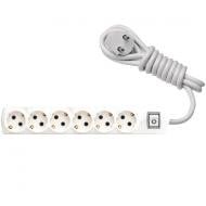 Подовжувач з вимикачем Gunsan Aras із заземленням 6 гн. білий 2 м 01261100-302610 Подовжувач з вимикачем Gunsan Aras із заземленням 6 гн. білий 2 м 01261100-302610