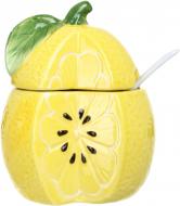 Емкость Fiora Lemon с крышкой и ложкой 10x9, 2x12, 5 см