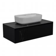 Тумба подвесная MANHATTAN (антрацит мат) со столешницей КР Namibia Black 100 см и умывальником Aqua 60 см