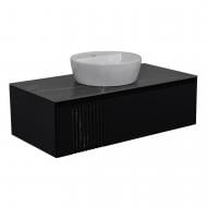 Тумба подвесная MANHATTAN (антрацит мат) со столешницей КР Namibia Black 100 см и умывальником One 42 см