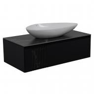 Тумба подвесная Aqua Rodos MANHATTAN (антрацит мат) со столешницей КР Namibia Black 100 см и умывальником Olive 74 см