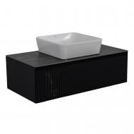 Тумба подвесная MANHATTAN (антрацит мат) со столешницей КР Namibia Black 100 см и умывальником One 46x46 см