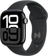 Смарт-годинник Apple Watch Series 10 GPS 42mm Jet Black Aluminium Case with Black Sport Band - S/M (MWWE3QH/A)